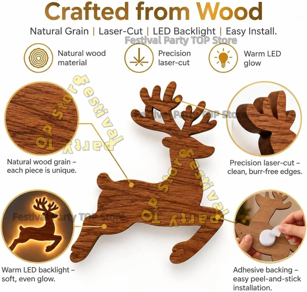 LED Glowing Reindeer Wall Sticker