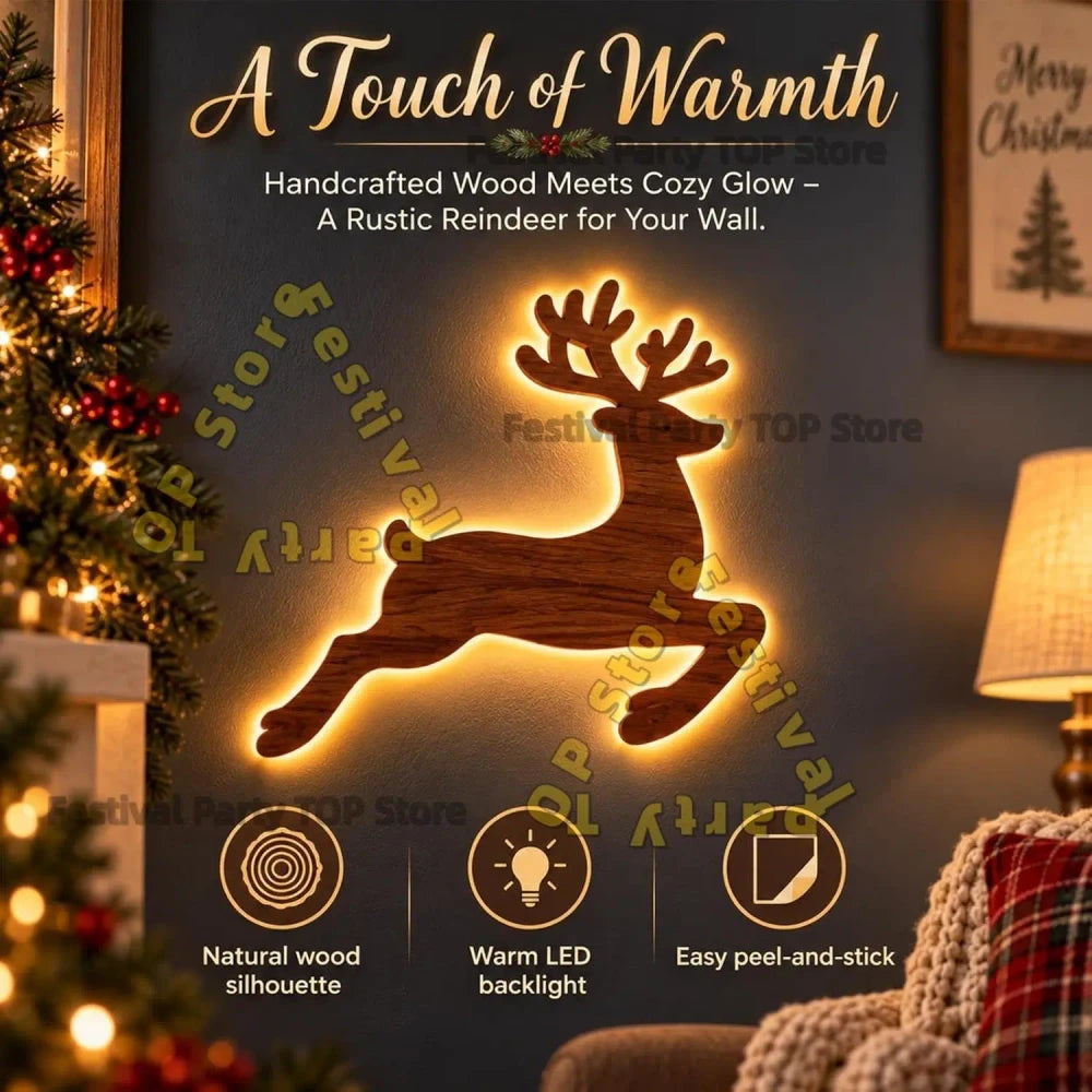 LED Glowing Reindeer Wall Sticker
