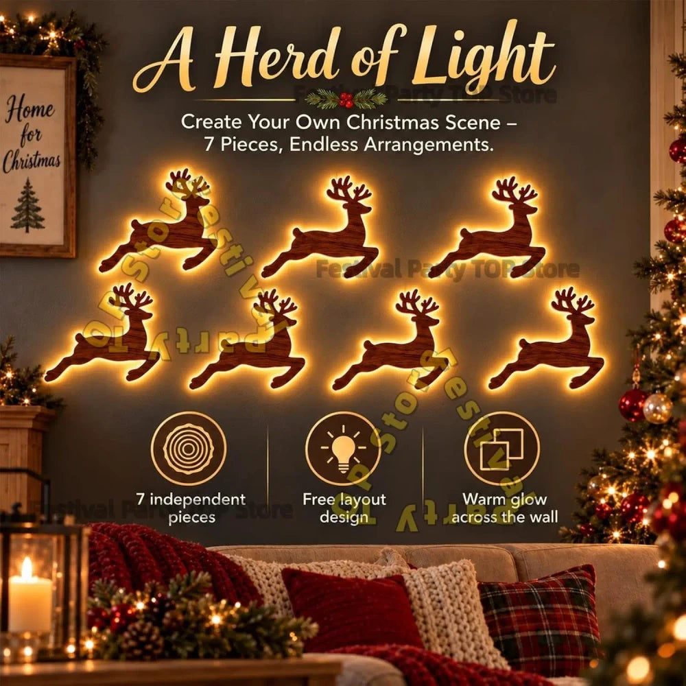 LED Glowing Reindeer Wall Sticker