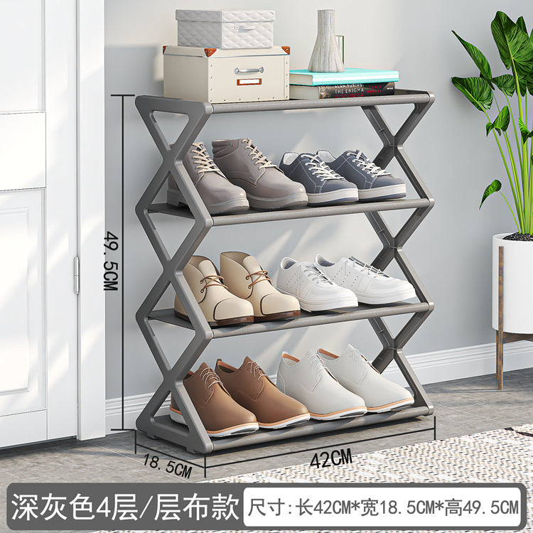Dual-Level X-Frame Shoe Organizer