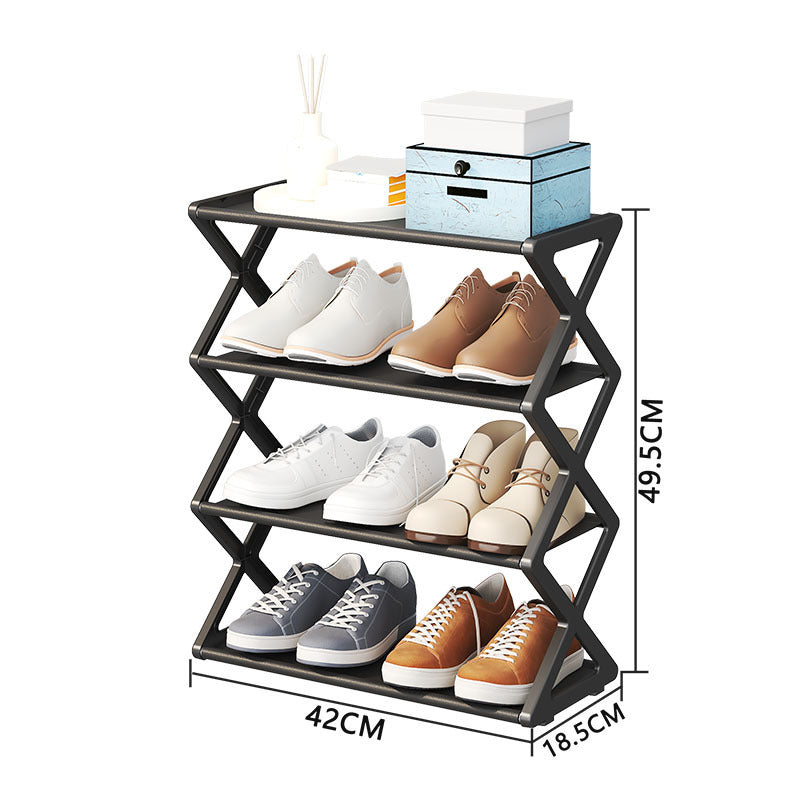 Dual-Level X-Frame Shoe Organizer
