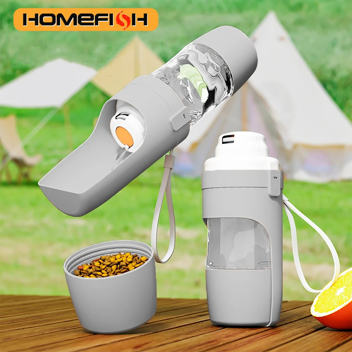 Portable Dog Water Bottle With Food Storage 500 ml