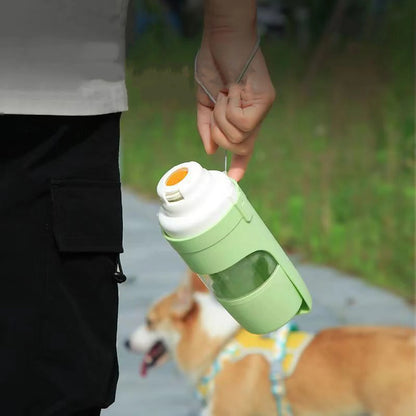 Portable Dog Water Bottle With Food Storage 500 ml